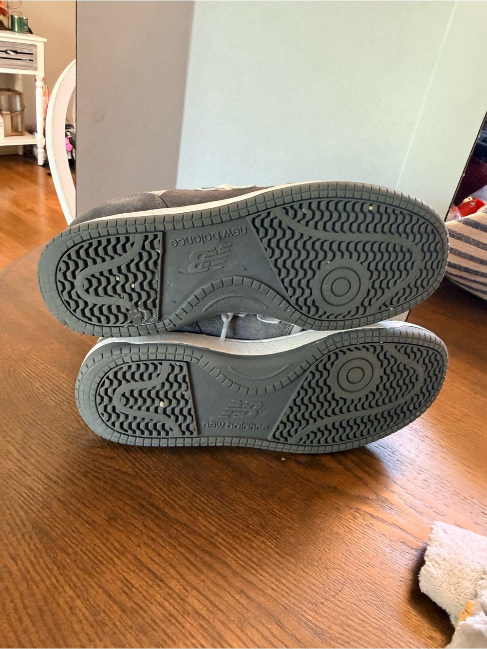 New Balance  Grey Suede & Light Grey Lace-Up Sneakers. Women size 10. Men 8.5 - Picture 5 of 7
